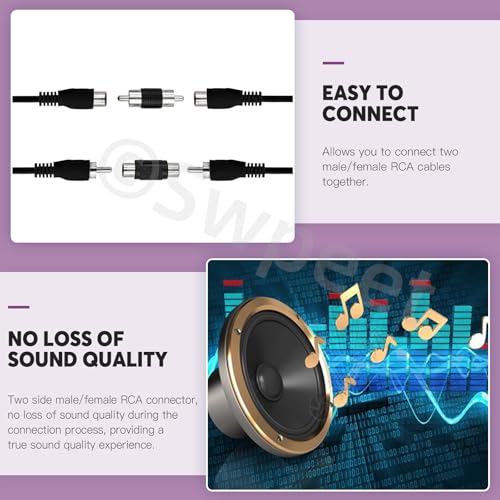 Kit de 30 Conectores RCA Coupler Platinados Swpeet miniatura 5
