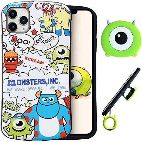 XGrand Disney Collection Mike Wazowski Cute Cartoon Case for iPhone 11 Pro Max 6.5", Style Pattern Small Waist Design Kickstand Holder Stand Shockproof Protective Cover for Kids Teens Girls