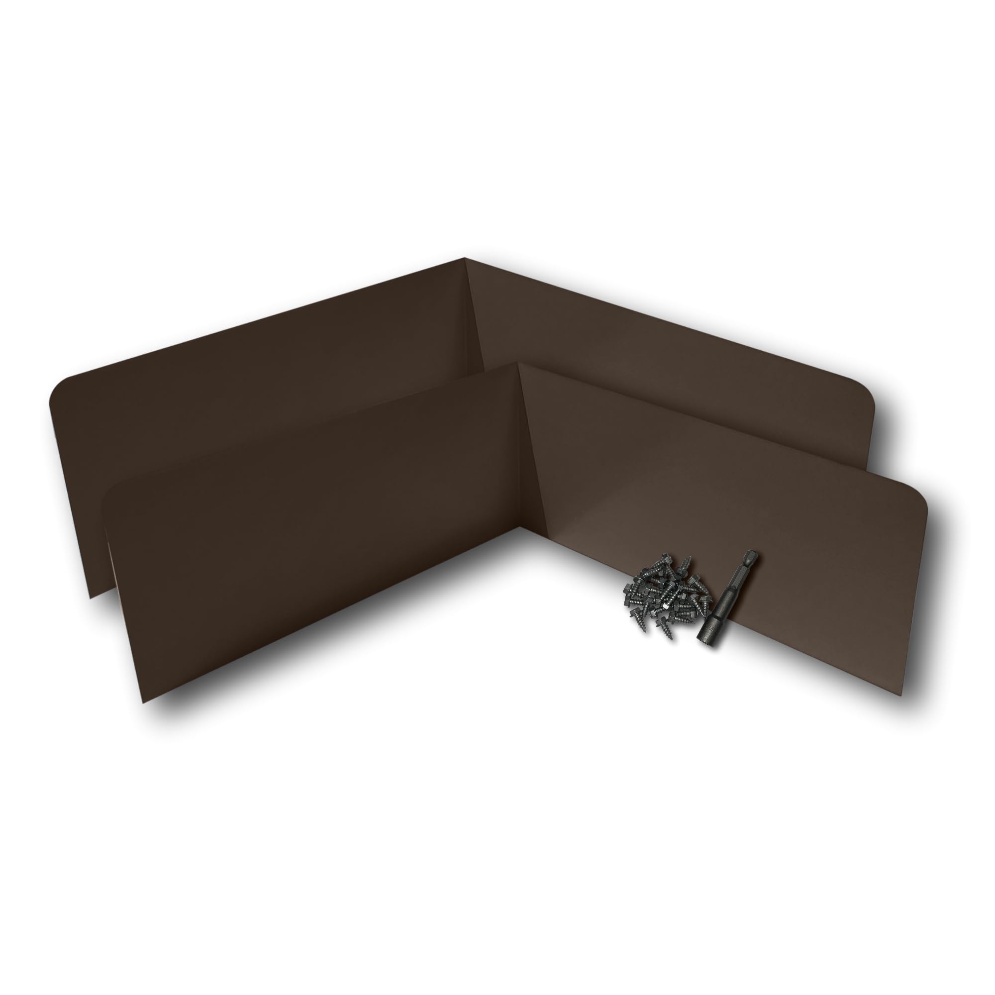 Eagle 1 Rain Gutter Valley Splash Guards, Straight or Bent (2 Per Order) Includes Screws and 1/4" Bit Driver (Oversized Bent, Musket Brown)