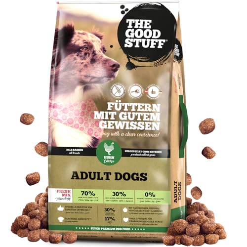 The GOODSTUFF Huhn (Adult) 12,5 kg | Hochwertiges Hundetrockenfutter getreidefrei | Mit frischem Hühnerfleisch | Hundefutter trocken für ausgewachsene Hunde | Super-Premium Trockenfutter für Hunde