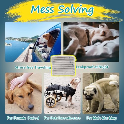 Image of Disposable Dog Diaper Liners - 50PCS Dog Booster Pads for Male Female Dogs - Doggie Diaper Insert Pads for Pet Belly Bands Wraps Period Pants Covers(S,50)