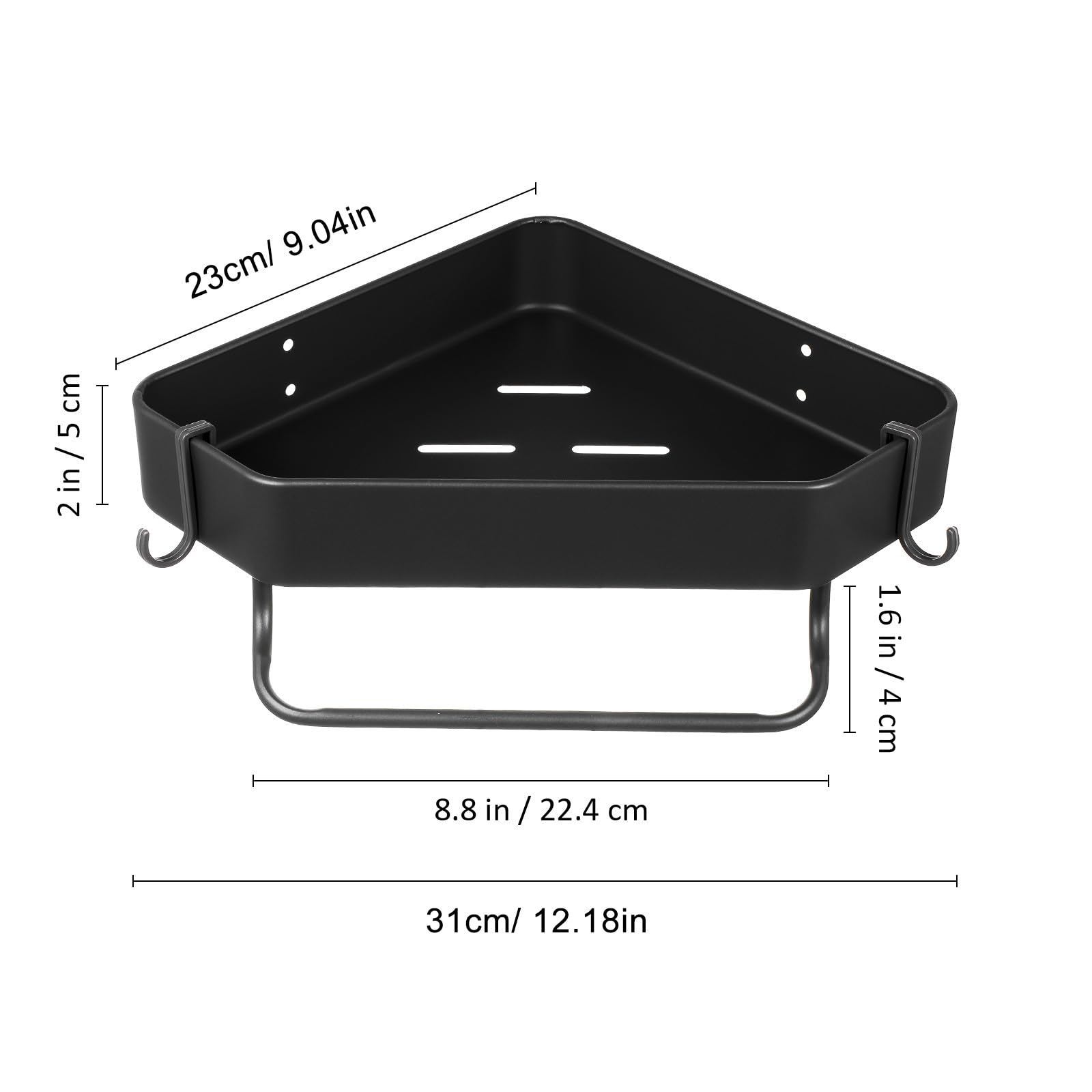 SUPVOX Estante de Esquina para Ducha Negro de Aluminio, Montaje en Pared