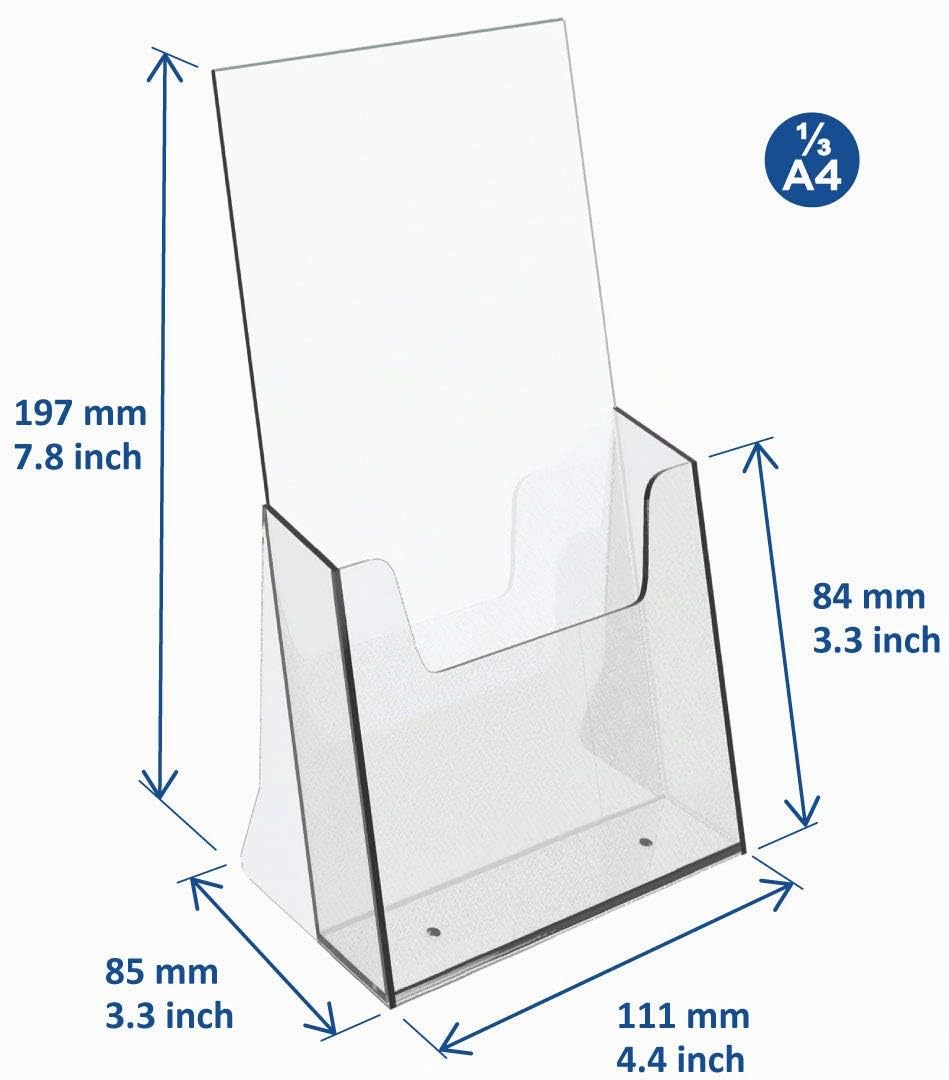 EUROPEL Porte-brochures et documents 1/3 A4 plastique résistant aux chocs distributeur bureau réception