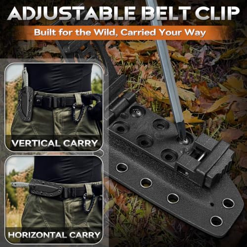 Freelander Outdoor Messer D2 Stahl Full Tang Survival Campingmesser, Grau – Ansicht 4