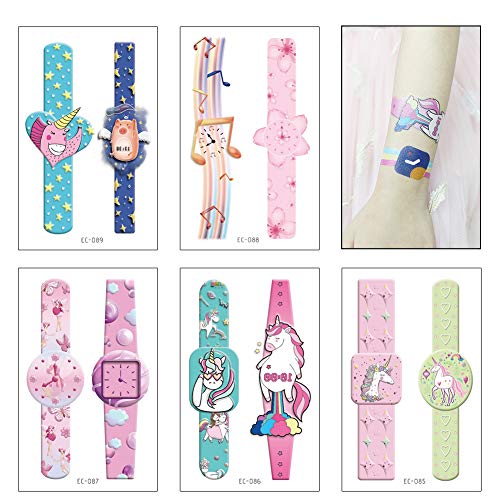 image for Aster 40 PCS Cartoon Watch Assorted Temporary Tattoos For Children Gir