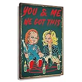 Bride of Chucky Horror Movie Poster Vintage Wall Art Giclee Scary Room Decor Picture Canvas Prints Modern Painting Decoration for Christmas Gifts Unframed 16x24 inch(40x60cm)