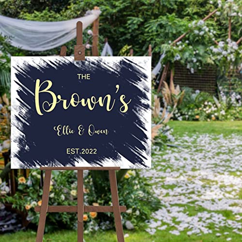 Panneau de calligraphie moderne signalétique personnalisable mariage 40x50