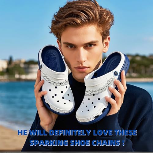 Image of Bling Shoe Chains For Adults Women Men Teens Girls Boys, Rhinestone Chain Shoe Charms For Clog Sandals,Shoe Decoration Accessories For Birthday Gifts Party Favors
