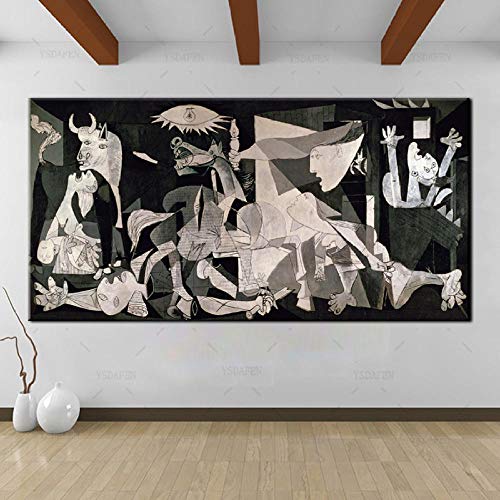 Suuyar Espa�a Francia Picasso Cl�sico Guernica 1937 Alemania Figura Lienzo Impresi�n del Arte Pintura Poster, Pared Picturer, 70x140cm SIN Marco
