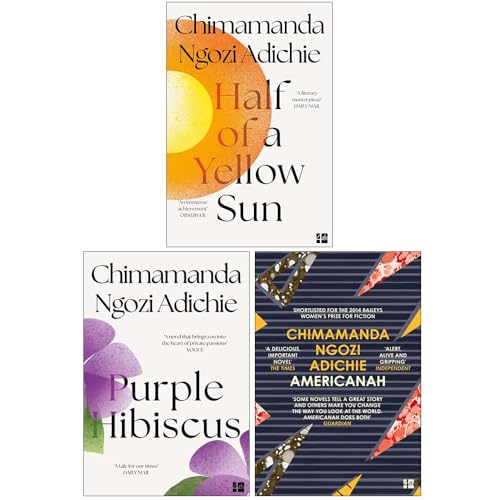 Chimamanda Ngozi Adichie 3 Books Collection Set, (Half of a Yellow Sun, Americanah and Purple Hibiscus (P.S.))