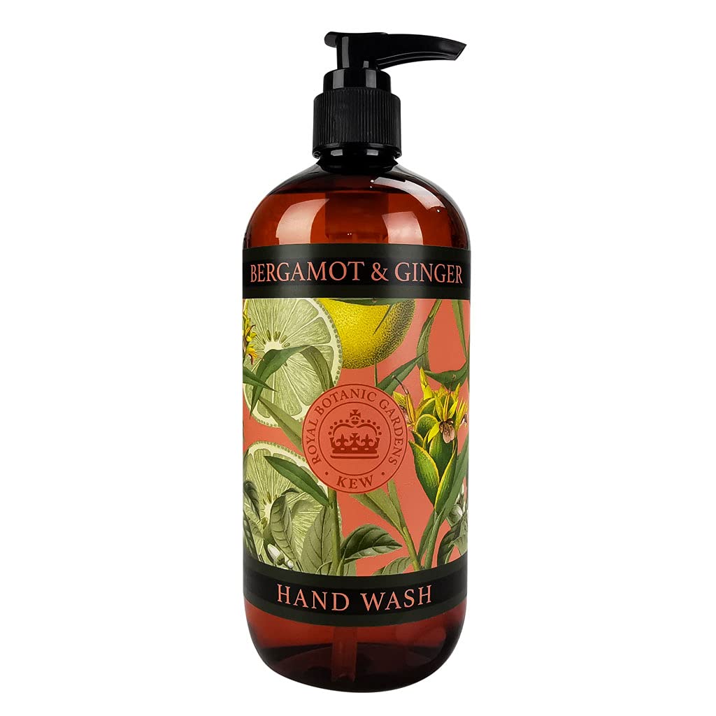 Kew Gardens Hand Wash, Refreshing Botanical Wash with a Rich Lather, Enriched with Soothing Aloe Vera and Vitamin E, Bergamot and Ginger Scent 500ml