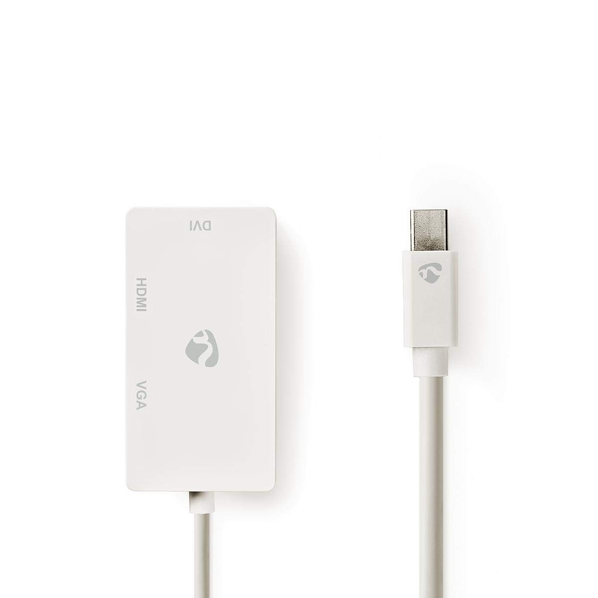 Cavo Mini DisplayPort - DisplayPort 1.2 - Mini DisplayPort maschio - DVI-D 24+1 Pin Femmina/Ingresso HDMI/VGA Femmina 15p - 21.6 Gbps - Placcato nickel - 0.20 m - Tondo - PVC - Bianco