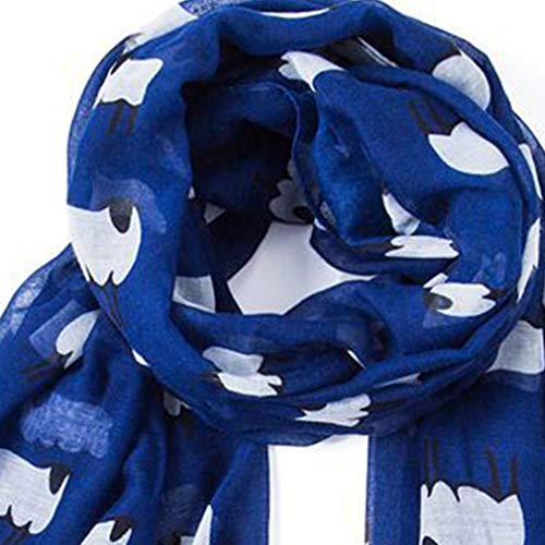 Women'S Chiffon Shawl Cute Print Sheep Pattern Comfortable Long Scarves Soft Voile Silk Wrap Scarf (Light Pink)2