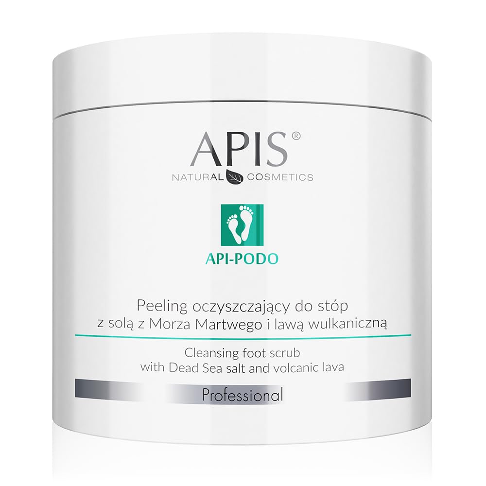 APIS API-PODO peeling detergente per piedi con sale del Mar Morto e lava vulcanica | Assistenza podologica | 700 gr
