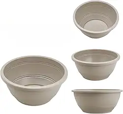 Vaso de Planta, Kit 5 A 15 Vasos Cuia Rosa Do Deserto 6,6 Litros Vasos Redondos Cor Areia(8 UNIDADES)