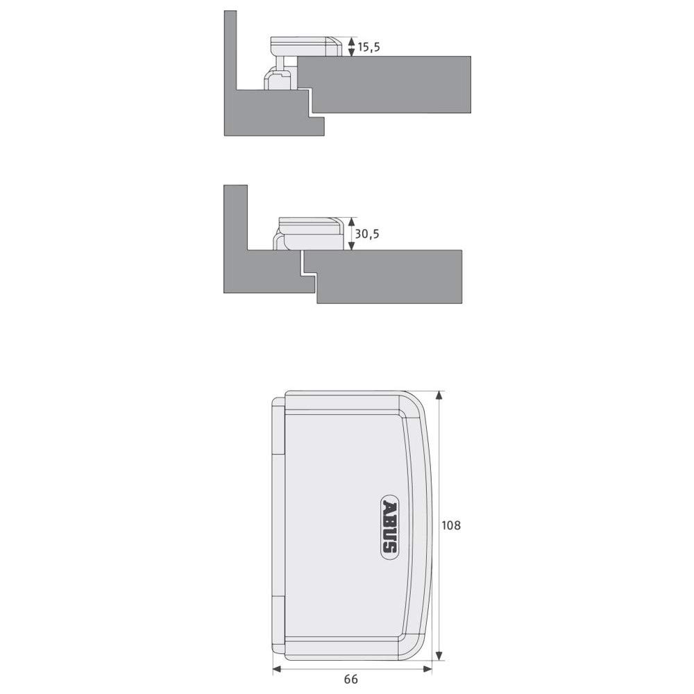 ABUS Scharnierseitensicherung TAS112, weiß, 26116 | Zusatzschloss für außenliegende Scharniere, verhindert Aushebeln – Original ABUS Qualität, einfache Montage