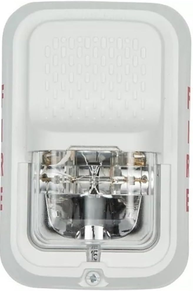 System Sensor SGWKLED L-Series Outdoor Compact Wall-Mounted LED Strobe, FIRE, White; Compatibility with Legacy System Sensor SpectrAlert, SpectrAlert Advance, and L-Series