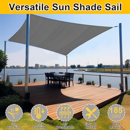 Image of KANAGAWA 20'X26' Sun Shade Sail Dark Gray Curved Rectangle