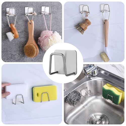 Luabue 2Pcs Sponge Holder for Kitchen Sink Stainless Steel Dish Sponge Holder Sink Caddy Organiser Quick Drying Sink Sponge Holder for Bathroom Kitchen - Image 5
