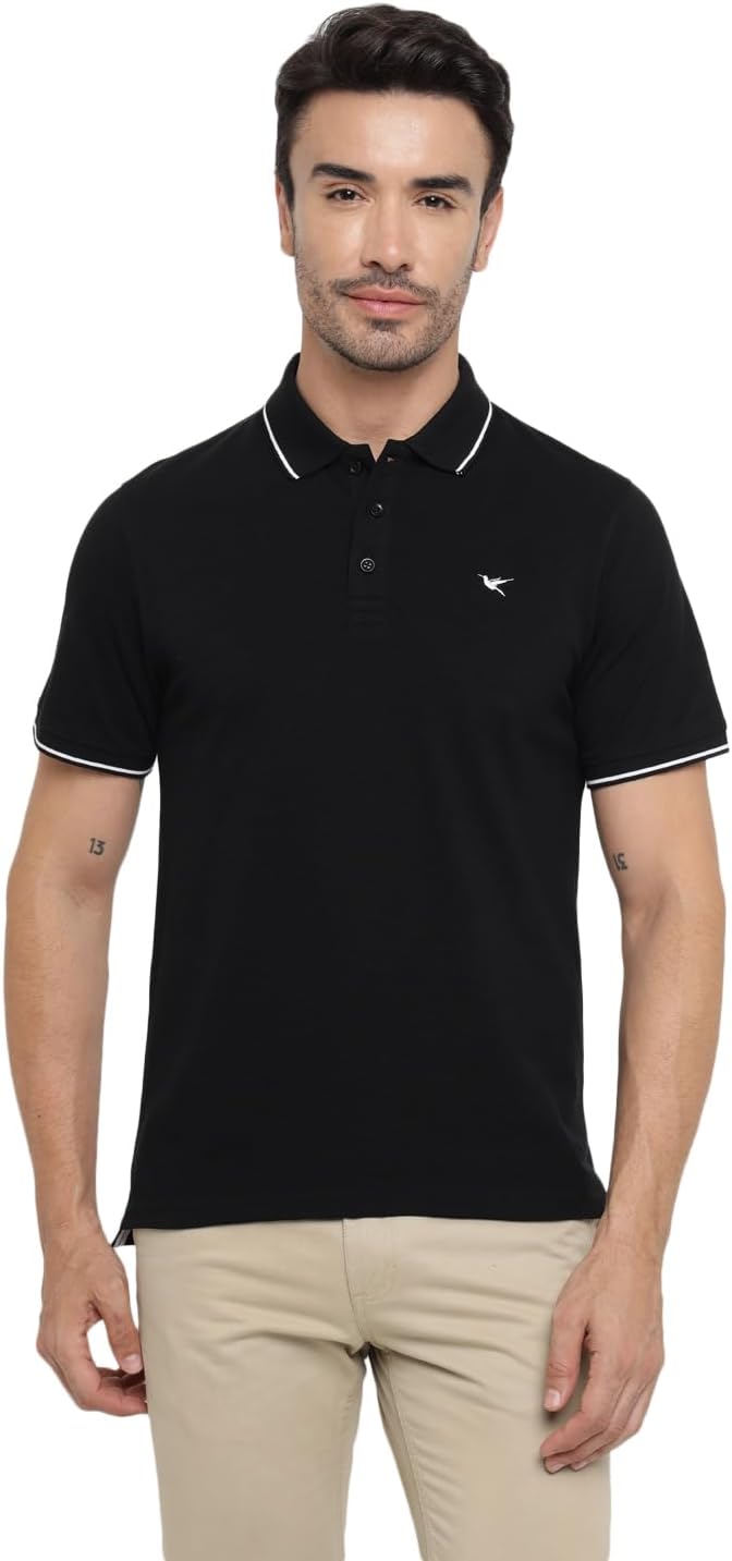 الأفضل - دنيكلو تي شيرت بولو فاخر للرجال مع قماش بيكيه ماص للر...