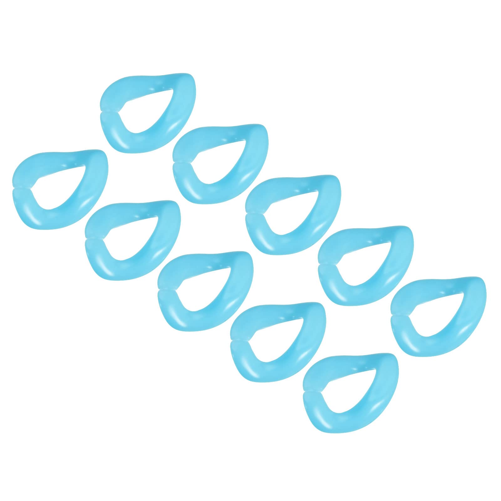 sourcing map Acrylic Link Rings, 23mm Quick Linking C-Clips Hooks for Purse Bag Chain, DIY Craft Making, Blue 16Pcs