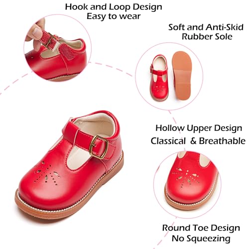 Image of PHIRAMIN Toddler Girl Mary Jane Dress Shoes-Little Girl School Uniform Shoes for Wedding Party