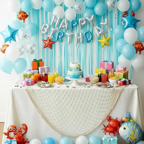 Image of Sukh Fish Net Decorations for Party - 2PCS 40 * 80in Decorative Fishing Net