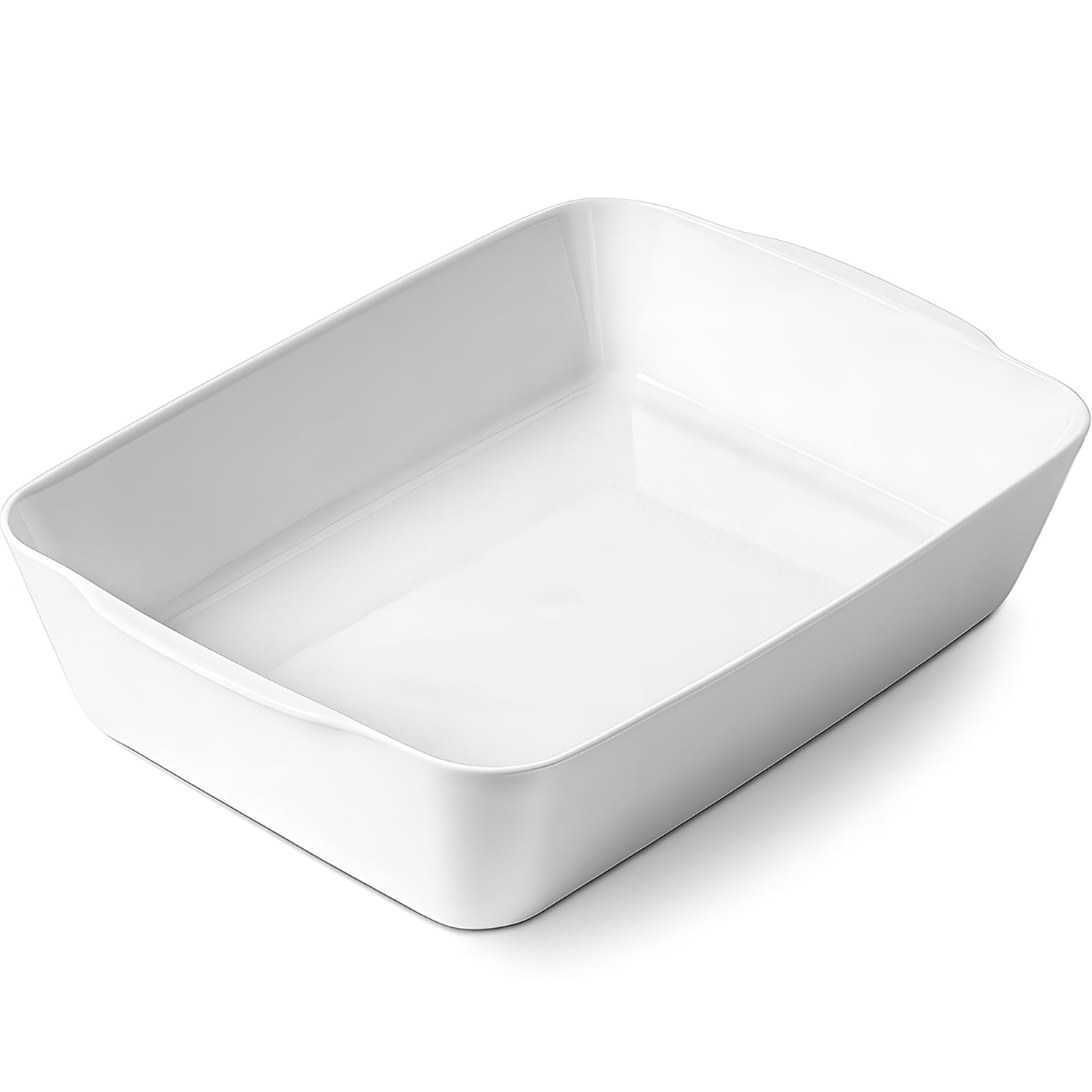 HOMBENE 4.2 QT Deep Ceramic Baking Dish, White Casserole Dish, Lasagna Pan for Oven, Ceramic Baking Pan, Kitchen Decor, Microwave Oven Safe, Dinner,