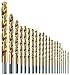 BOSCH TI21A 21-Piece Assorted Set Titanium Nitride Coated Metal Drill Bits with Included Case with Three-Flat Shank for Applications in Heavy-Gauge Carbon Steels, Light Gauge Metal, Hardwood