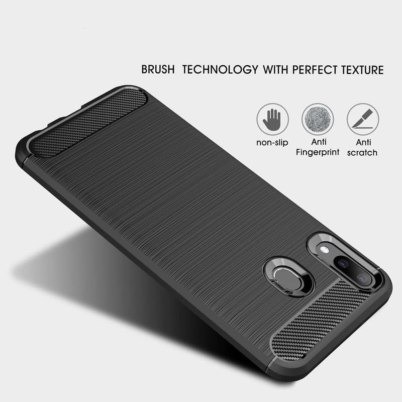 Image of Basic Case for Samsung Galaxy M20 (Carbon Fibre Blue)
