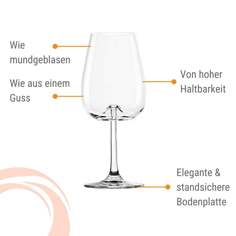 Stölzle Lausitz copa de vino Vulcano Universal 485 ml, set de 6 copas de vino con cono de aroma, aptas para lavavajillas