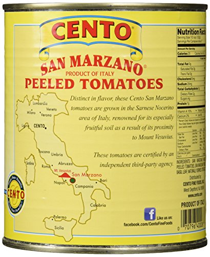 San Marzano Certified Cento Italian Peeled Tomatoes, Case of 4 /28 oz