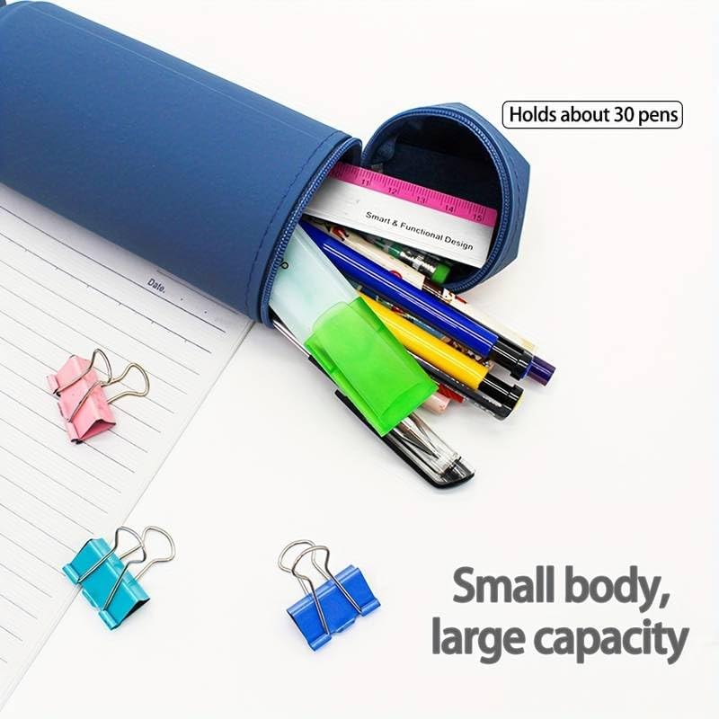 Image of DEOXY Pencil Shape Soft Silicone Stationary Zip Pouch for School & Office Supplies for Kids & Adults (KQ-5555 Brown)