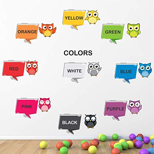 Image of StickMe 'Colours Names Cute Birds Color Baby Kids Learning Education Nursery Pre School Kinder Garden Colorful Wall Sticker'(Multi Colour, Vinyl)