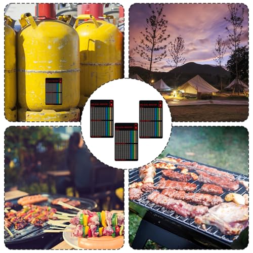 3er Set Gasflaschen Füllstandsanzeige, Magnetische Füllstandsanzeiger für Propangasflasche und Wohnmobil, Präzise Messung des Gasstands für Grillen und Camping, 6.3 cm x 10 cm
