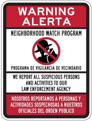 Bilingual Neighborhood Watch Sign - 18x24 - Reflective | Rust Free Aluminum