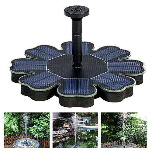 Solar Fountain Pump, 8V/1.6W Solar Water Fountain Pump with 4 Nozzles Solar Water Pump Floating Fountain Solar Powered Water Pump for Bird Bath, Fish Tank, Pond or Garden Decoration