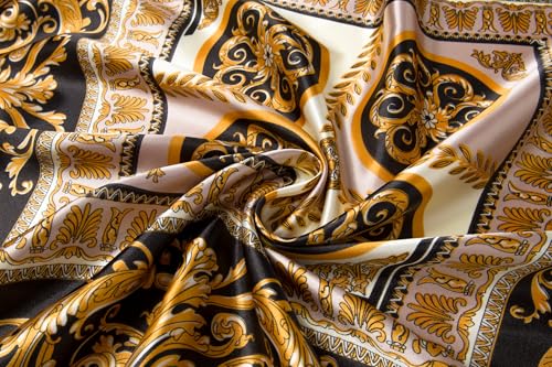 Image of 35 inch Men's Silk Cowboy Scarf - Oversized Western Bandana Neckwear, Large Square Scarf with Gift Packaging
