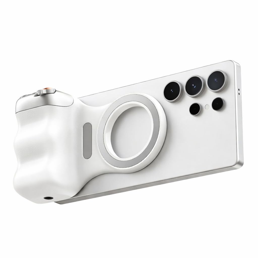 Coverzone Manyetik Kamera Tutucu Grip Bluetooth 5.3 Uzaktan Kumandalı 10m Çekim Mesafesi Zoom Kontrollü 2 Kademeli Deklanşörlü Ergonomik Telefon Çekim Aparatı Tripod Uyumlu | ZP37