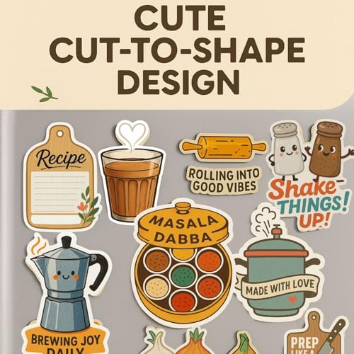 Image of Kitchen Items Fridge Magnet Set - 10-Piece Colorful Magnetic Decor for Refrigerator, Whiteboard & Locker - Strong Hold & Durable Finish