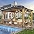 GARTOO 11’x13’ Outdoor Wooden Gazebo - Patio Galvanized Steel Gazebo with Double Vented Roof, Heavy-Duty Cedar Wooden Gazebo for Garden, Lawn, Poolside, Backyard Deck