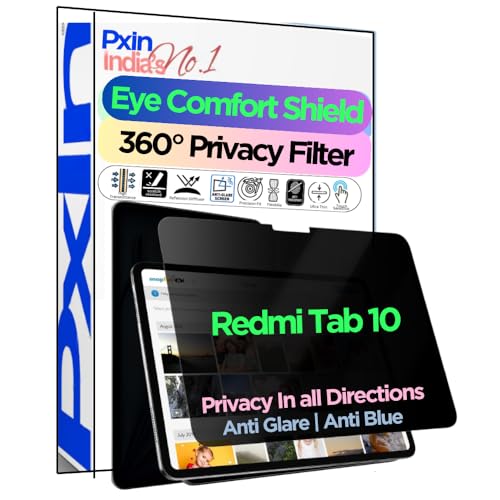 Image of PxIn Tablet Privacy Screen Guard compatible with Redmi Tab 10 | No.1 | Anti Glare | Anti Blue Light | Anti UV | 4 Way Privacy Filter | 360 Privacy | Eye Protect