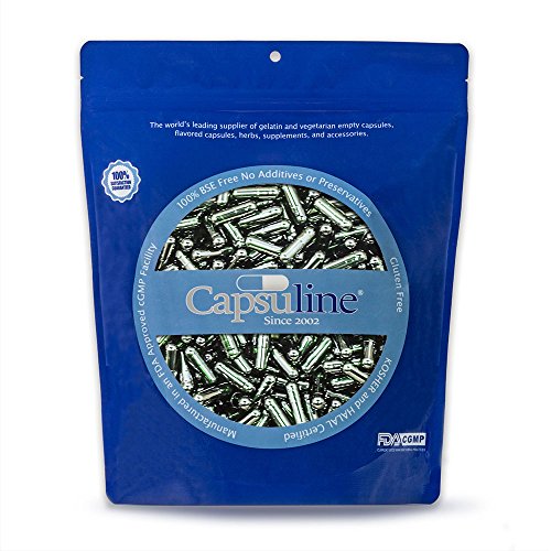 Size 00 Chlorophyll Empty Vegetarian Capsules by Capsuline - Green/Green 1000 Count |Kosher & Halal Certified |Non-GMO Certified