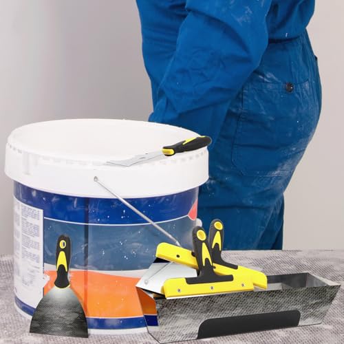 Profi Malerspachtel Spachtel Set aus rostfreiem Edelstahl, Malerwerkzeug Putty Knife 7-teiliges Spachtel Werkzeug inkl. Flächenspachtel, Tapeten Spachtel, Glättkelle 30,5 cm Spachtelkasten