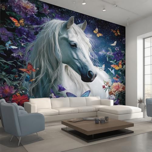 Papier Peint Intissé Cheval pour Masquer les Défauts des Murs - 6