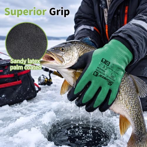 Image of Schwer 6 Pairs Waterproof Winter Work Gloves, A9 Cut Resistant, PM3399, L