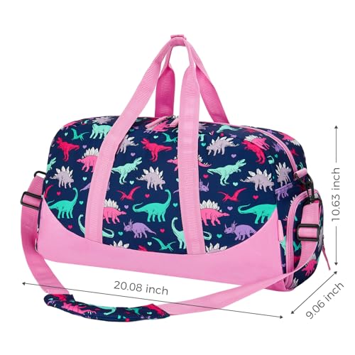 Choco Mocha Kids Duffle Bag Girls - Dinosaur Weekender Overnight Bags for Girl Ages 9-12, Purple3