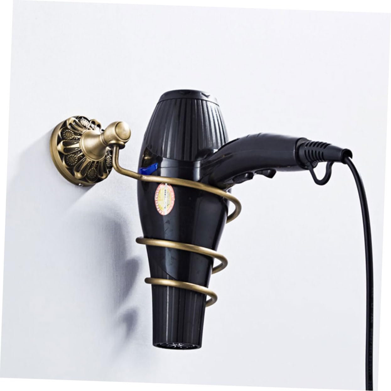 SHERCHPRY Soporte del de Cobre Espiral Secador de Pelo Diseño Montaje Orificio de 6mm Orden Cabello en Pared Adecuado para Baño