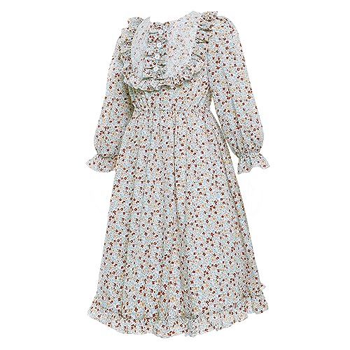 Disfraz completo niña floral estilo pionera colonial miniatura 5