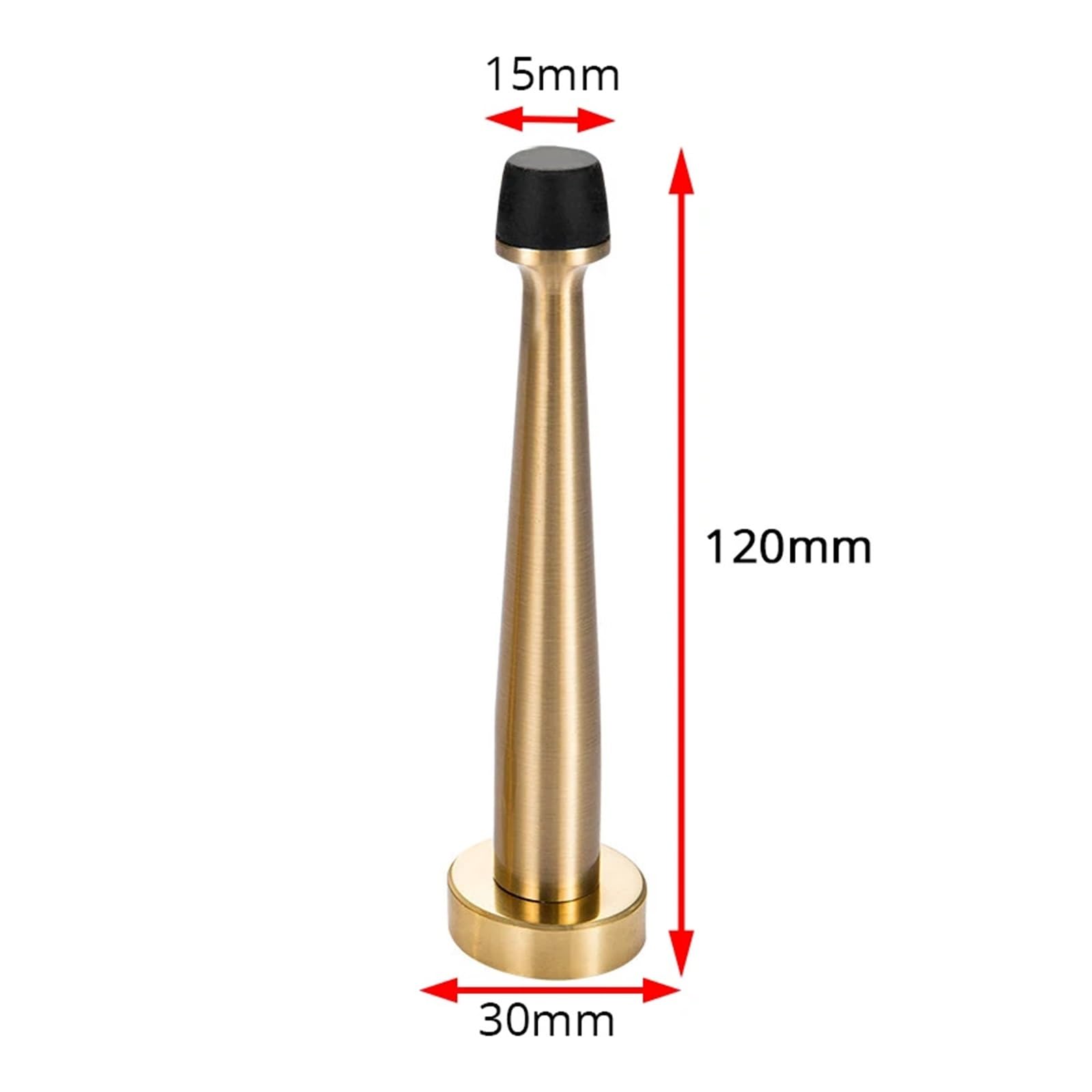 Tope de puerta de latón for baño, resistente, for suelo, montaje en pared, soporte de puerta no magnético, herraje for puerta(120mm)
